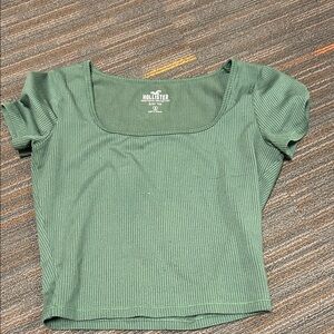 Hollister Women's Forest Green Crop Top